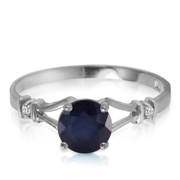 Galaxy Gold Products Jewelry - 14K.SOLID GOLD RING WITH  DIAMONDS & SAPPHIRE